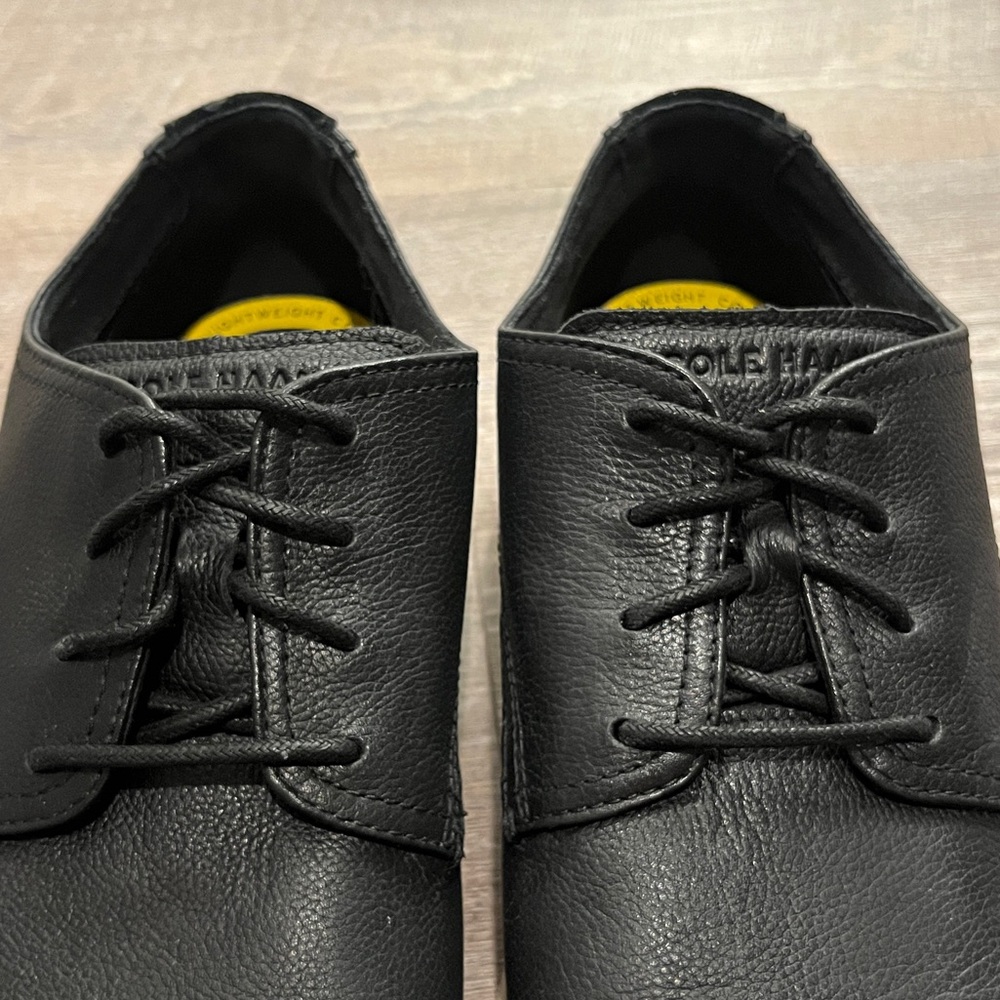 Men’s Cole Haan Grand+ Plain Toe Black Leather Oxford Shoe Size 13 Cushion Sole - Picture 13 of 16